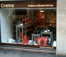 Creman Kruununhaan myymälän näyteikkuna