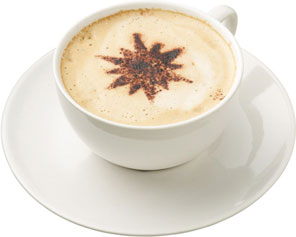 Koristeltu cappuccino