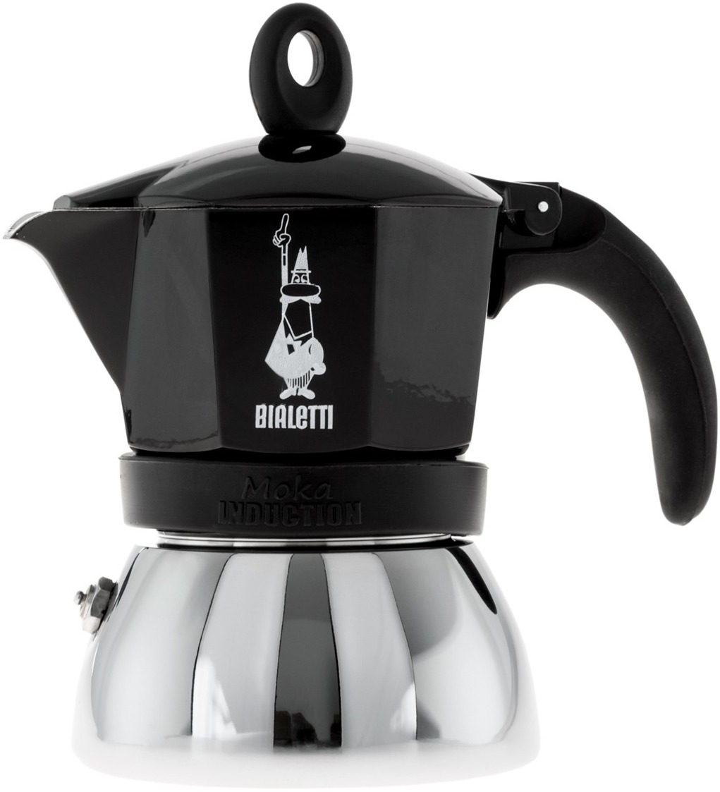 Bialetti Moka Induction Black Stovetop Espresso Maker Crema
