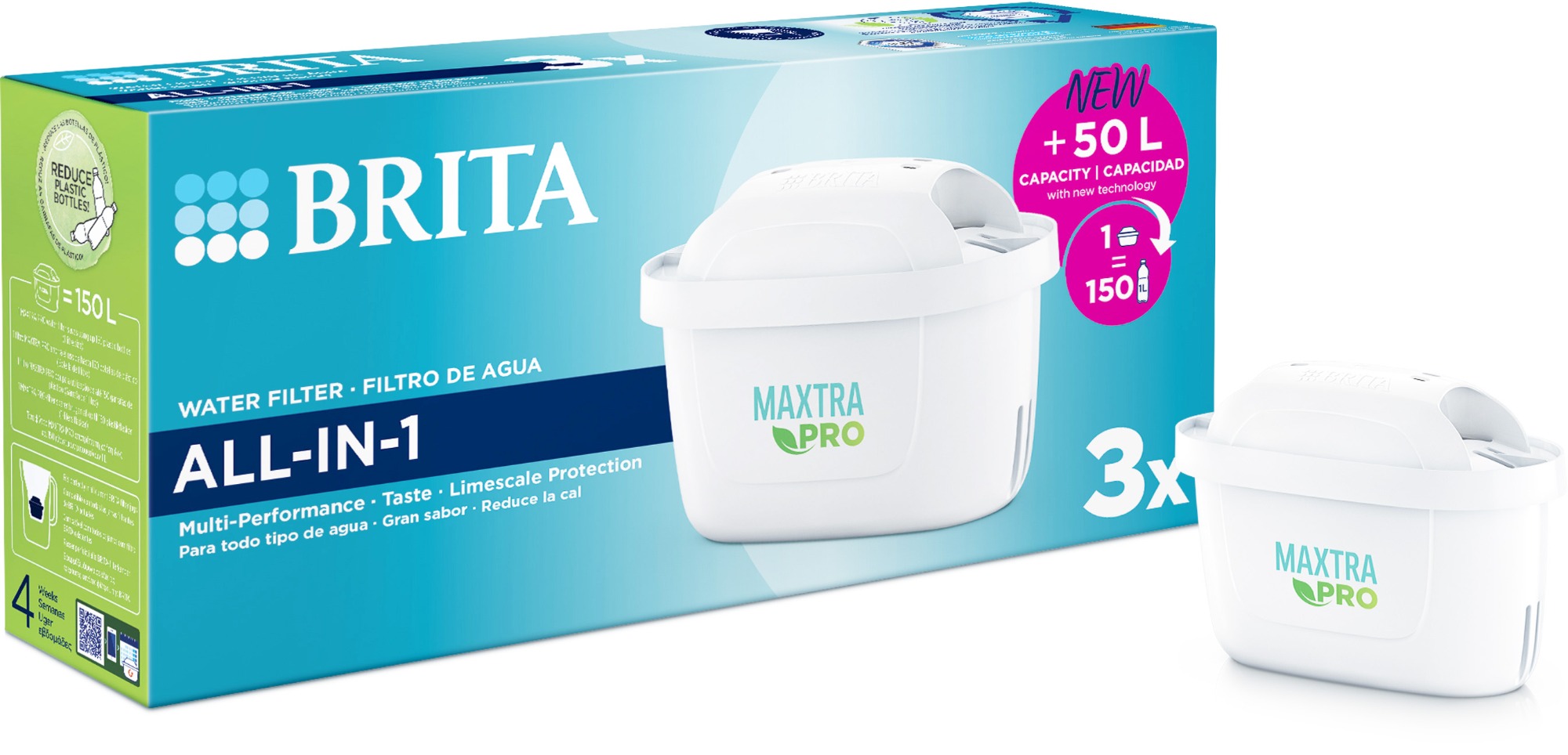 BRITA Maxtra Pro All-In-1 Water Filter Cartridge, Pack of 6