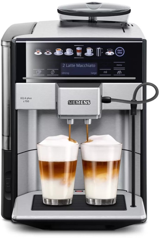 Siemens EQ.6 plus Automatic Coffee Machine, Stainless Steel Crema