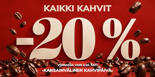 Kahvipäivän kunniaksi – kaikki kahvit -20 %