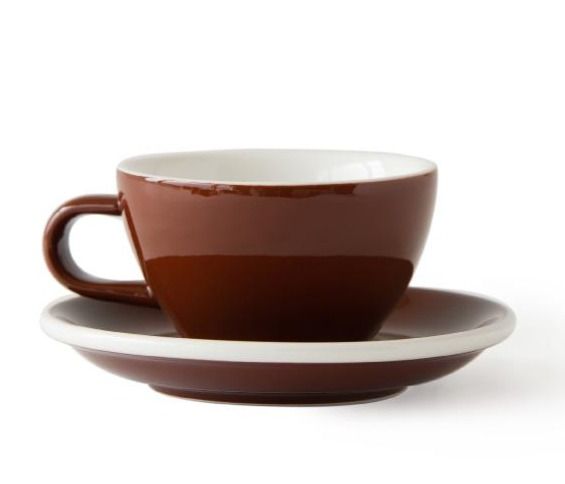 Acme Medium Cappuccino kuppi 190 ml + lautanen 14 cm, Weka Brown