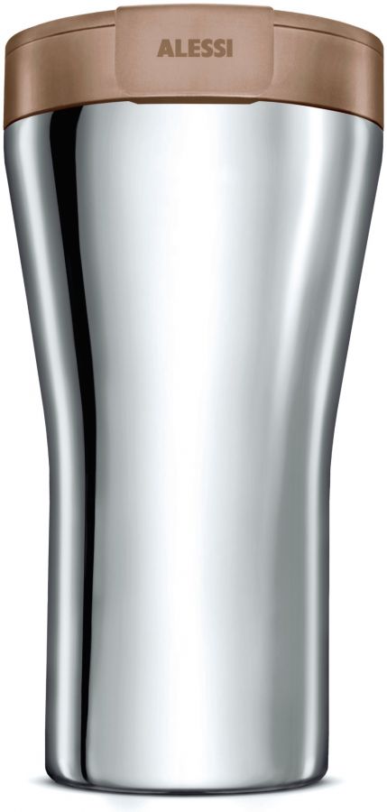 Alessi Alessi GIA24 Caffa Double Walled Travel Mug 400 ml, Brown