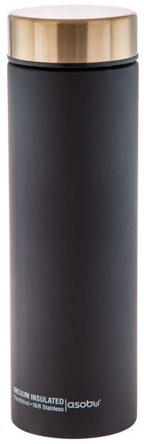 Asobu Asobu Le Baton Travel Bottle 500 ml, Black/Steel
