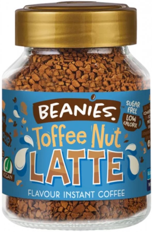 Beanies Toffee Nut Latte smaksatt snabbkaffe 50 g