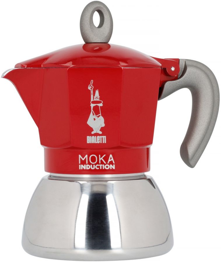 Bialetti Moka Induction Red Stovetop Espresso Maker, 4 Cups