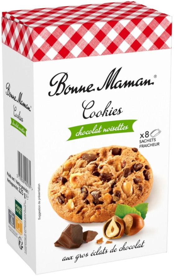Bonne Maman suklaa-hasselpähkinä cookies 170 g