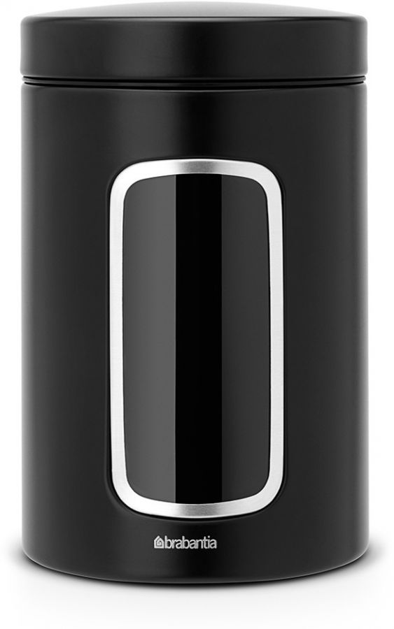 Brabantia Brabantia säilytyspurkki 1,4 l ikkunalla, mattamusta