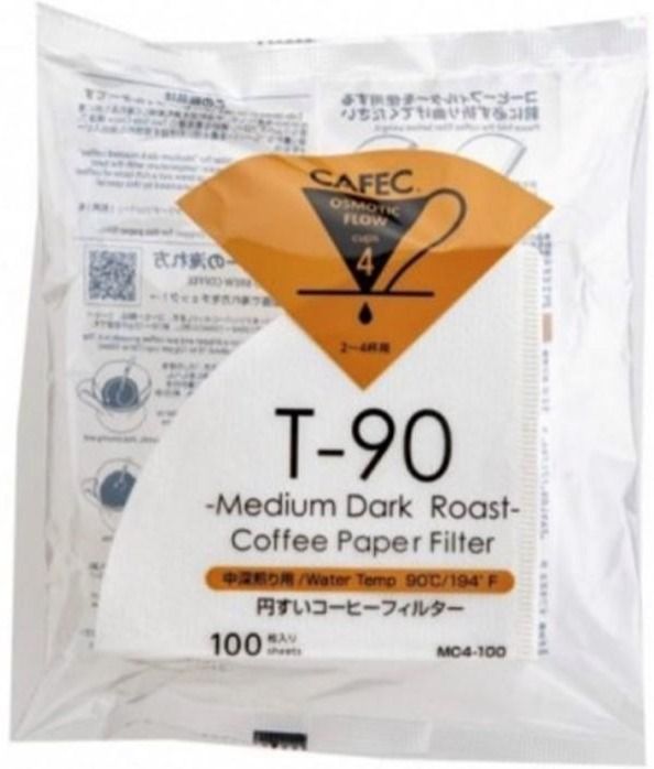 CAFEC Medium Roast T-90 Coffee Paper Filter 4 Cup, 100 pcs