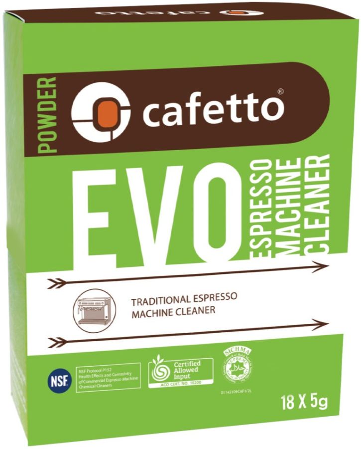 Cafetto EVO ekologiskt rengöringspulver för espressomaskin 18 x 5 g