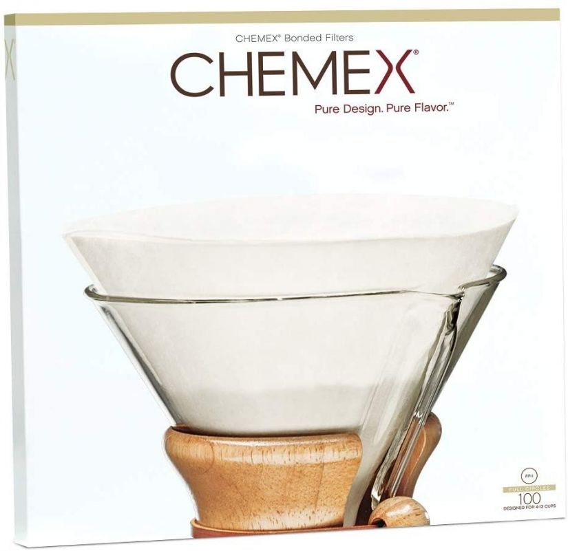 Chemex Chemex Unfolded Circles pyöreät suodatinpaperit 5-13 kupin kannuun, 100 kpl