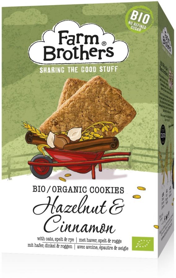 Farm Farm Brothers Luomu hasselpähkinä & kaneli cookie 150 g