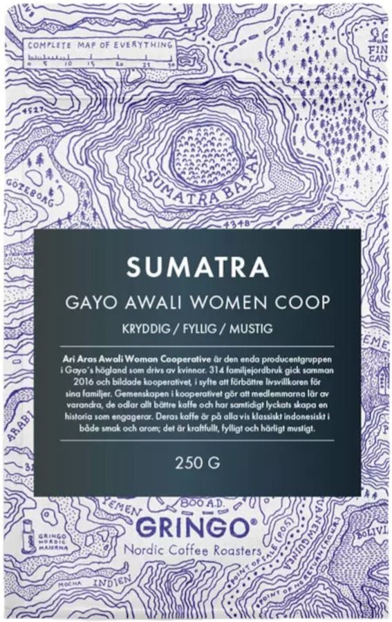 Gringo Nordic Sumatra Gayo Awali Women Coop 250 g kahvipavut