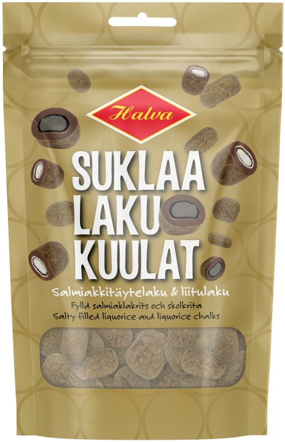 Halva Suklaalakukuulat - Salmiakkitäytelaku & Liitulaku 130 g