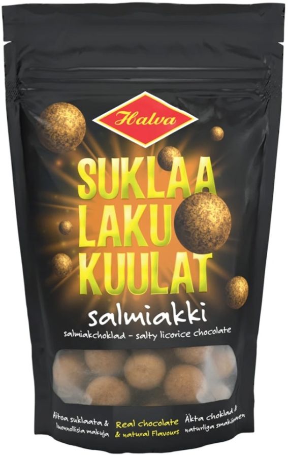 Halva Chocolate Licorice Balls - Salty Licorice 140 g