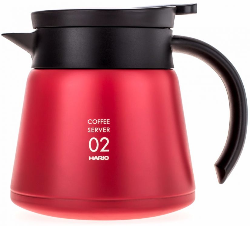 Hario V60 02 Insulated Stainless Steel Server 600 ml, punainen