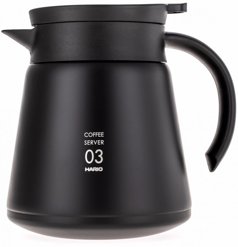 Hario V60 Insulated Stainless Steel Server Size 03 800 ml, Black