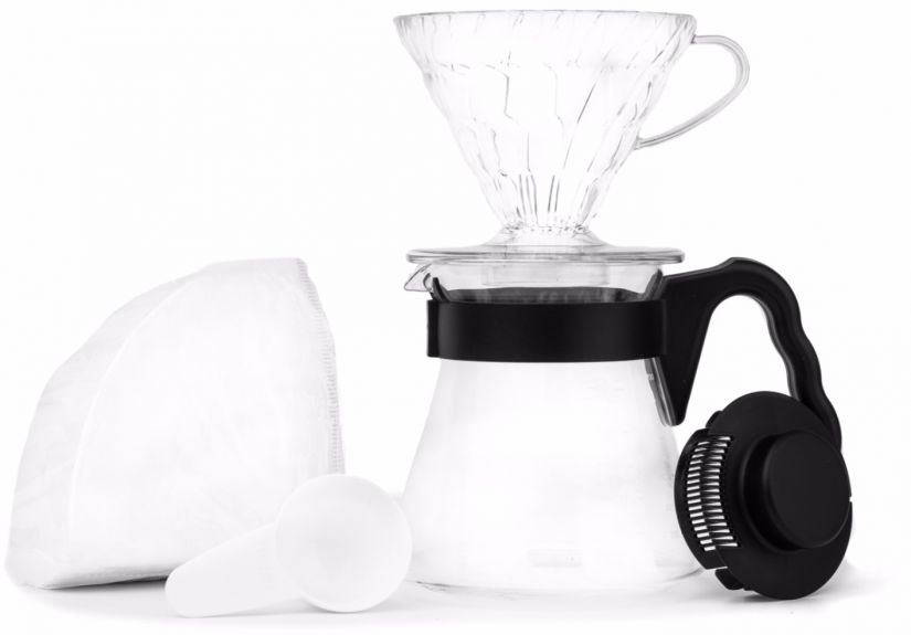 Hario Hario V60 Pour over Kit, musta/kirkas