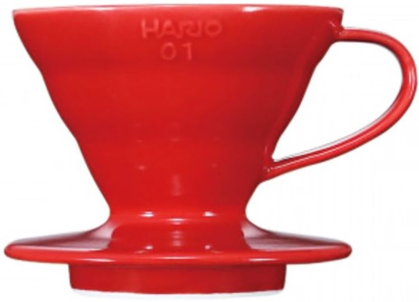 Hario V60 Dripper storlek 01 filterhållare i porslin, röd