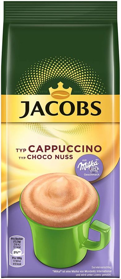 Jacobs Cappuccino Choco Nut Flavoured Instant Roasted Coffee 500 g