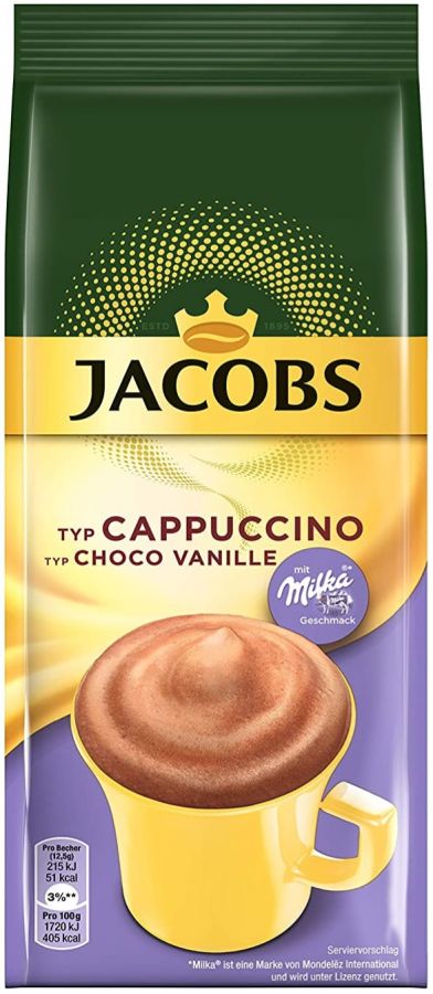 Jacobs Cappuccino Choco Vanille maustettu pikakahvi 500 g