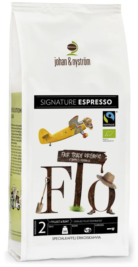 Johan Johan & Nyström Espresso Fair Trade Organic 500 g kahvipavut