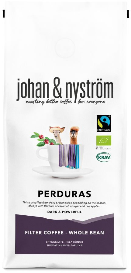 Johan & Nyström Perduras FTO 500 g luomu-kahvipavut