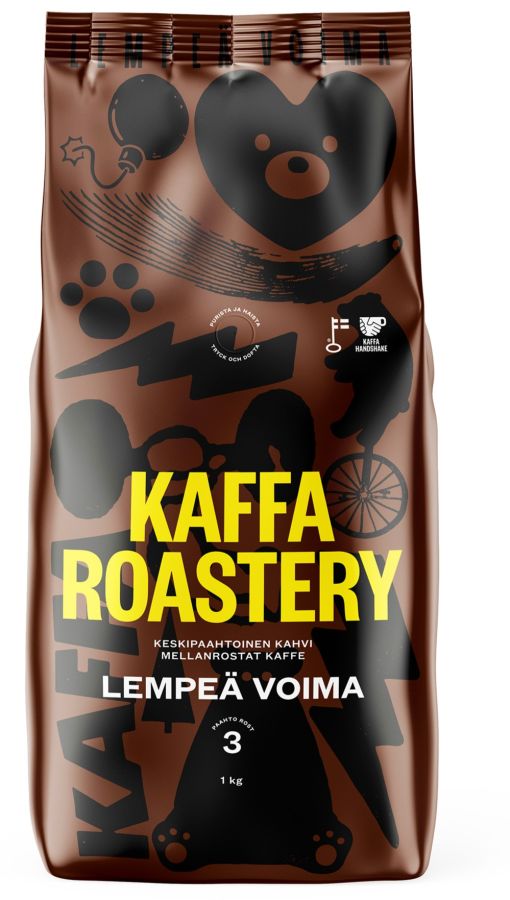 Kaffa Roastery Lempeä Voima 1 kg kaffebönor