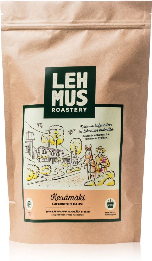 Lehmus Lehmus Roastery Kesämäki kofeiinittomat kahvipavut 220 g
