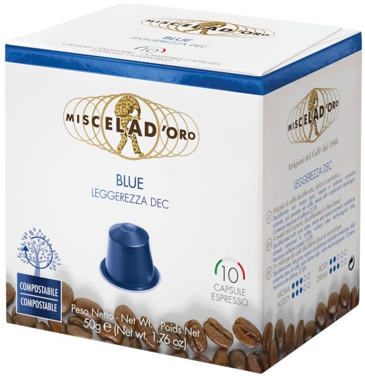 Miscela d'Oro Blue Decaf Nespresso Compatible Coffee Capsules 10 pcs