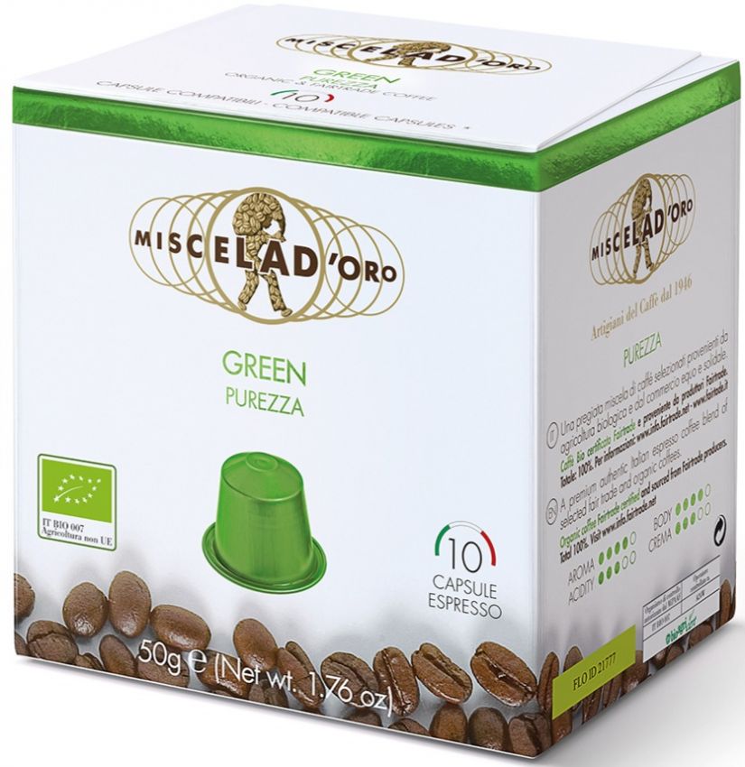 Miscela Miscela d'Oro Espresso Green Nespresso-yhteensopiva kapseli 10 kpl