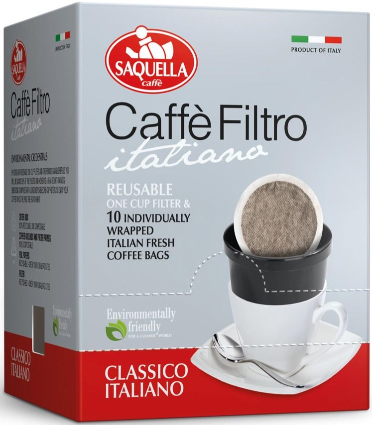 Saquella Caff Filtro Classico Italiano Reusable One Cup Filter