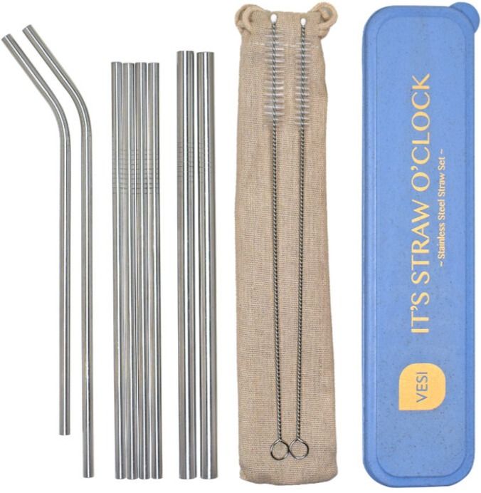 VESI VESI Stainless Steel Straw 8 pcs, By The Sea