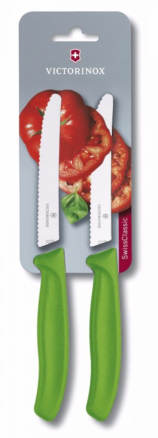 Victorinox Swiss Classic tomatkniv 11 cm 2 st, grön