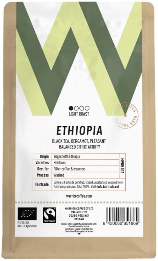 Warrior Warrior Coffee Ethiopia Yirgacheffe 250 g kahvipavut