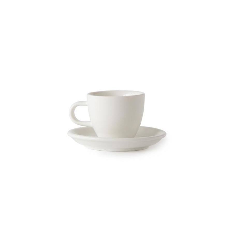 Acme Demitasse Espresso kuppi 70 ml + lautanen 11 cm, Milk White
