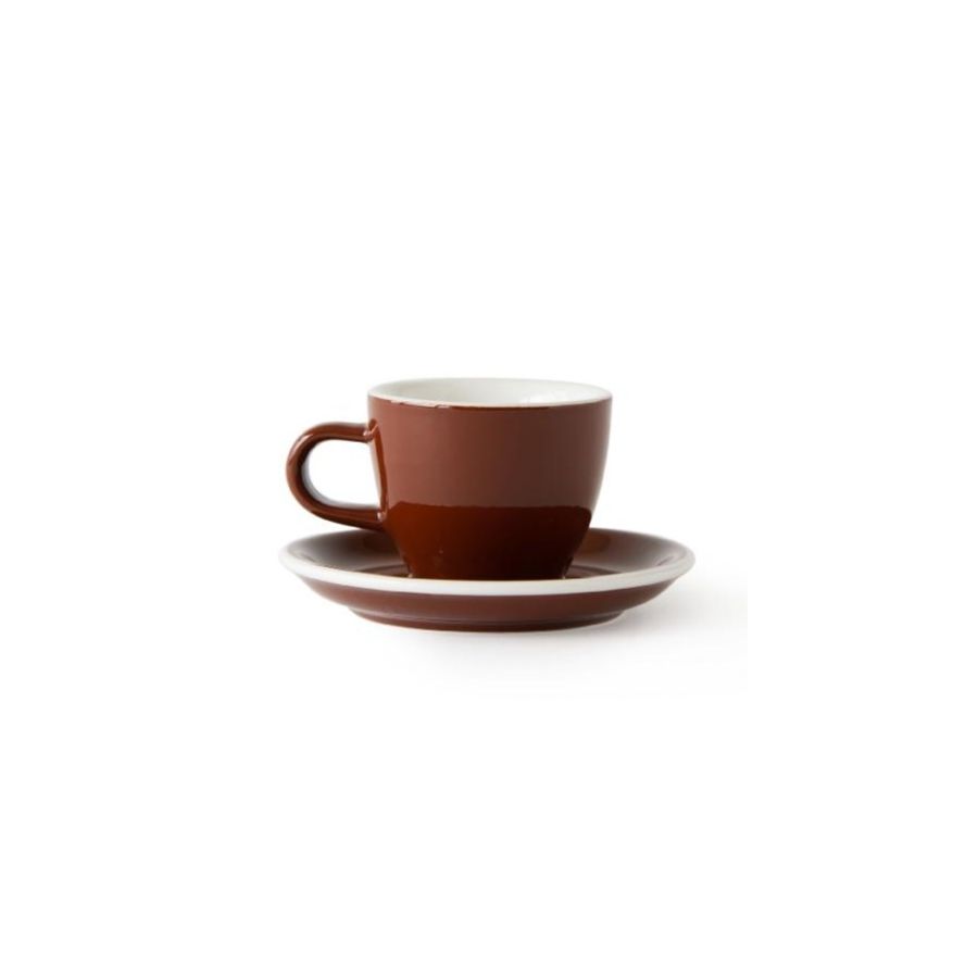 Acme Demitasse Espresso Cup 70 ml + Saucer 11 cm, Weka Brown