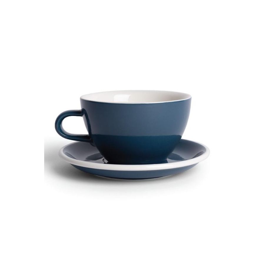 Acme Large Latte kuppi 280 ml + lautanen 15 cm, Whale Blue