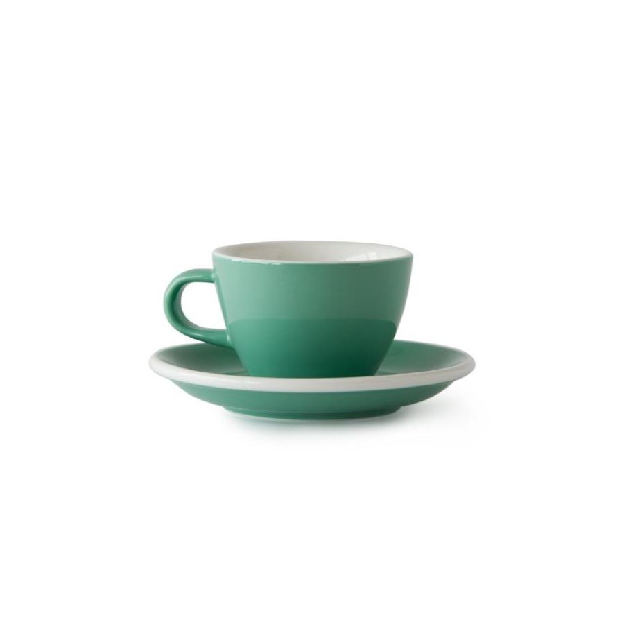 Acme Small Cappuccino kuppi 150 ml + lautanen 14 cm, Feijoa Green