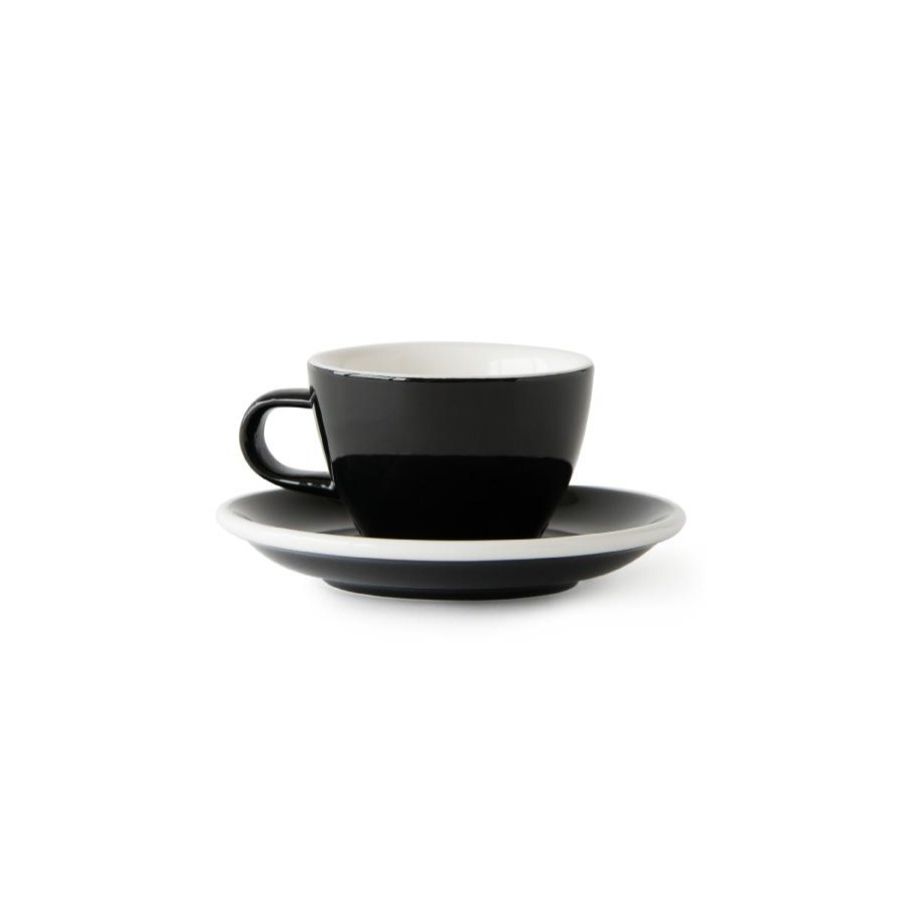 Acme Small Cappuccino kuppi 150 ml + lautanen 14 cm, Penguin Black