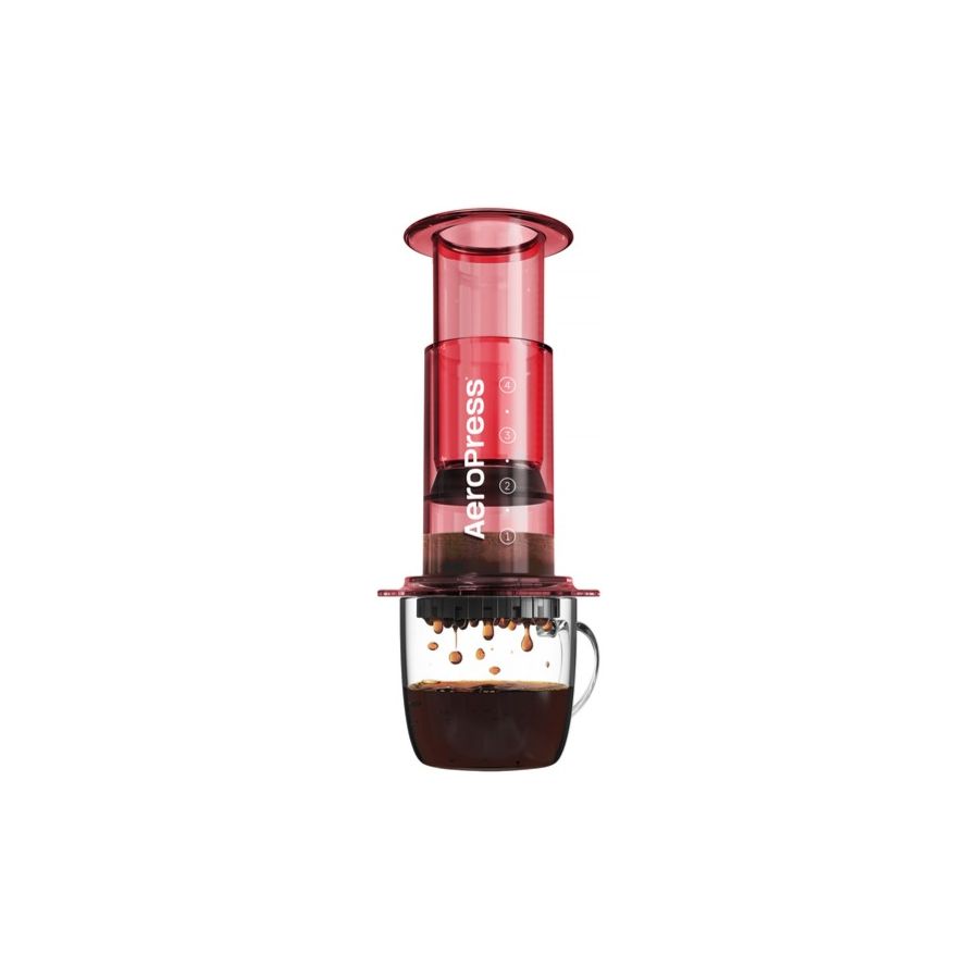 AeroPress Clear kahvinkeitin, punainen