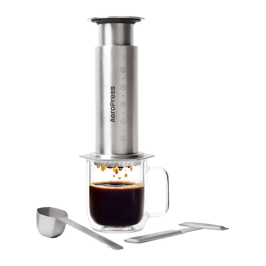 AeroPress Steel teräksinen kahvinkeitin, hopea