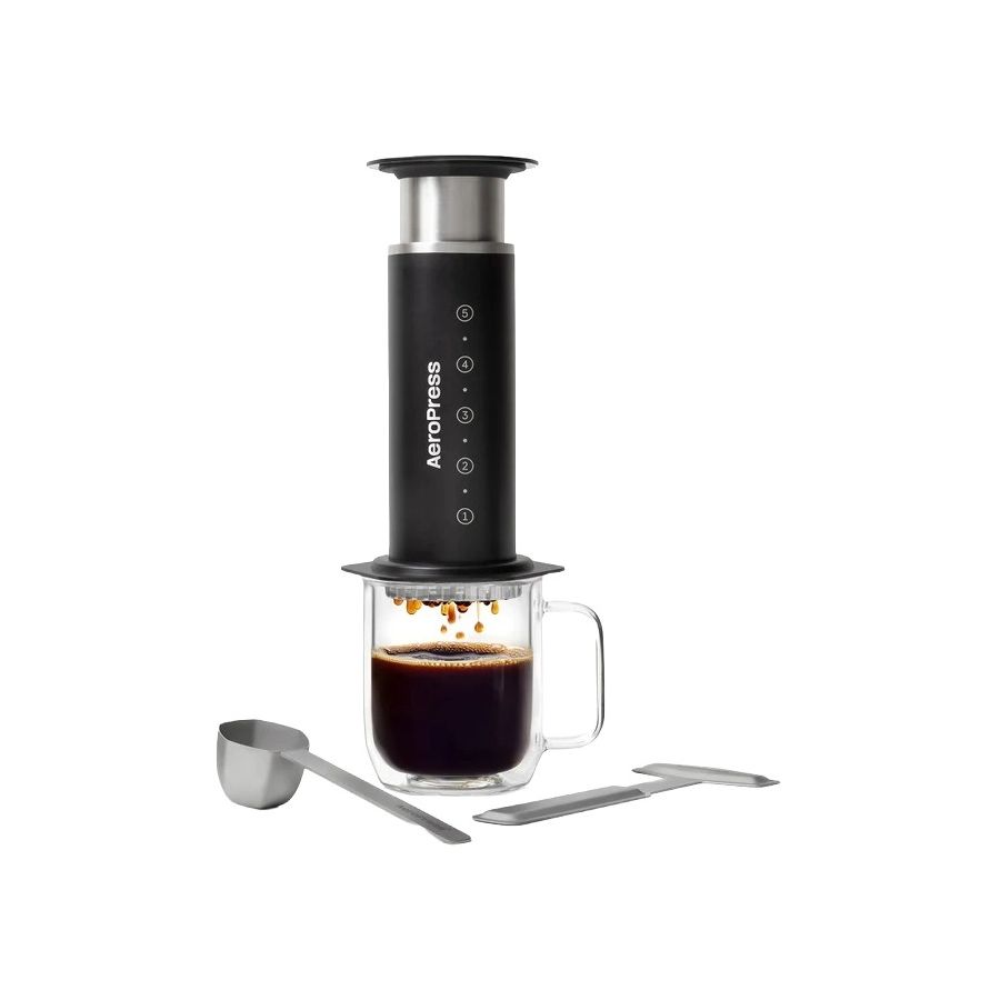Aeropress Steel teräksinen kahvinkeitin, musta