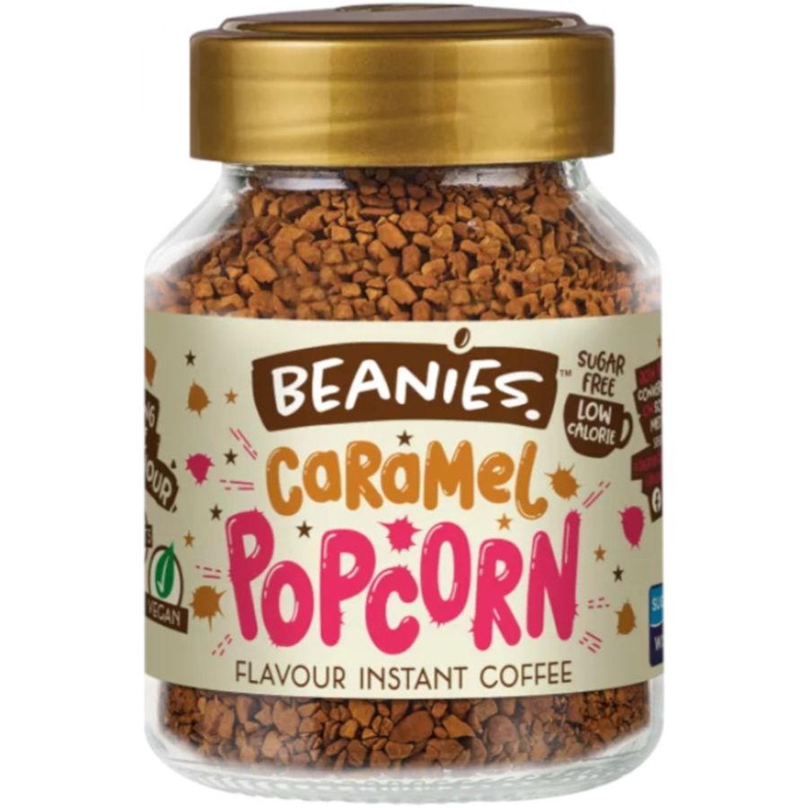 Beanies Caramel Popcorn smaksatt snabbkaffe 50 g