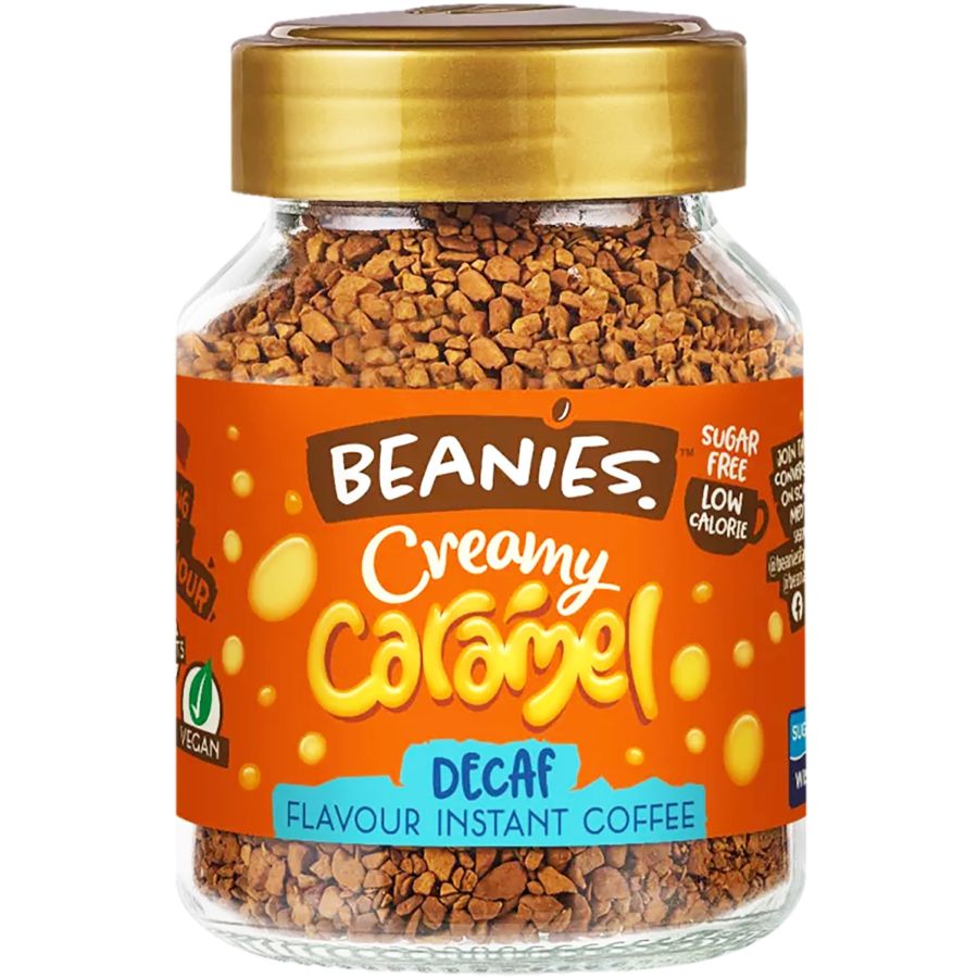 Beanies Decaf Creamy Caramel koffeinfritt smaksatt snabbkaffe 50 g