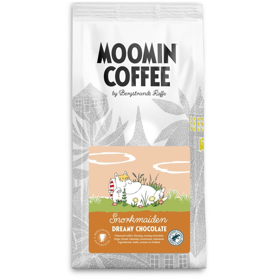 Bergstrands Moomin Snorkmaiden Dreamy Chocolate maustettu kahvi 250 g suodatinjauhatus