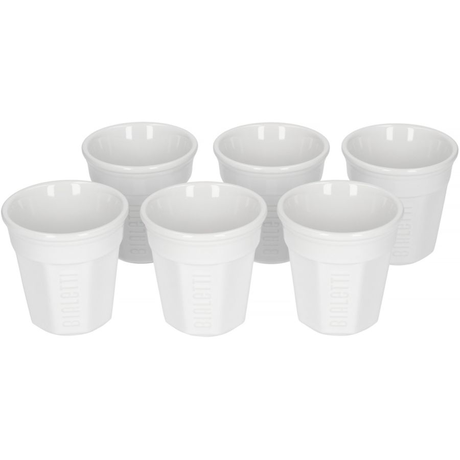 Bialetti White Ceramic Espresso Cups 90 ml, 6 pcs