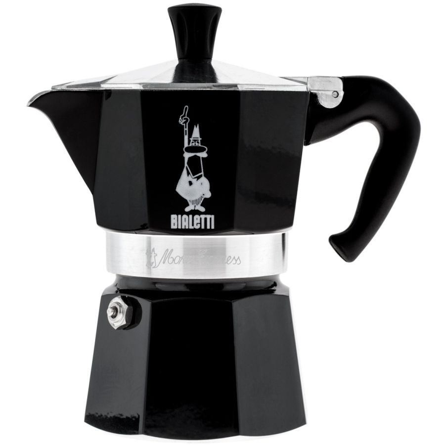 Bialetti Moka Express Stovetop Espresso Maker 3 Cups, Black