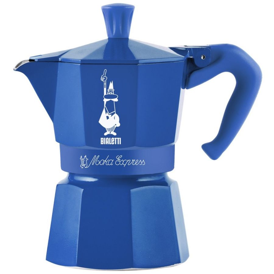 Bialetti Moka Express Candyland 3 kupin mutteripannu, sininen